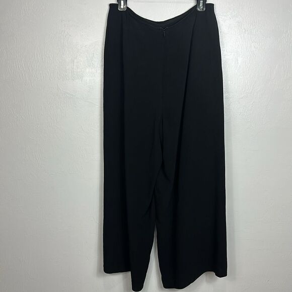 Carlisle Sport Silk Split At Sides Wide Leg High Rise Pants In Black Size M - Picture 7 of 12